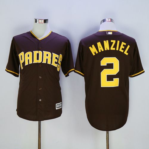 Padres #2 Johnny Manziel Coffee New Cool Base Stitched MLB Jersey - Click Image to Close